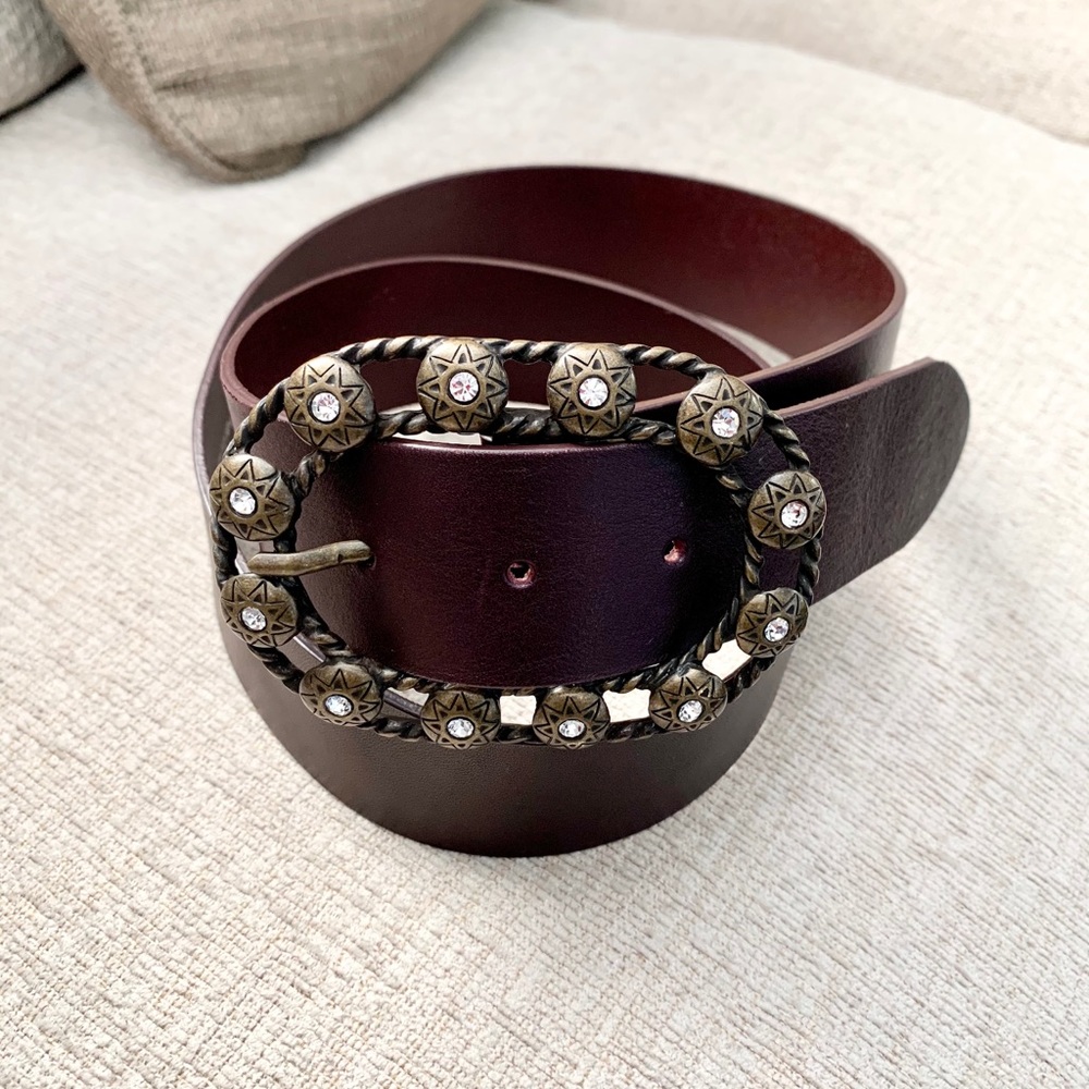 Burgundy Western Martina Mori Leather Belt